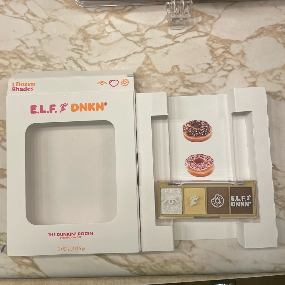 e.l.f. x Dunkin Boston Crème Eyeshadow with original box